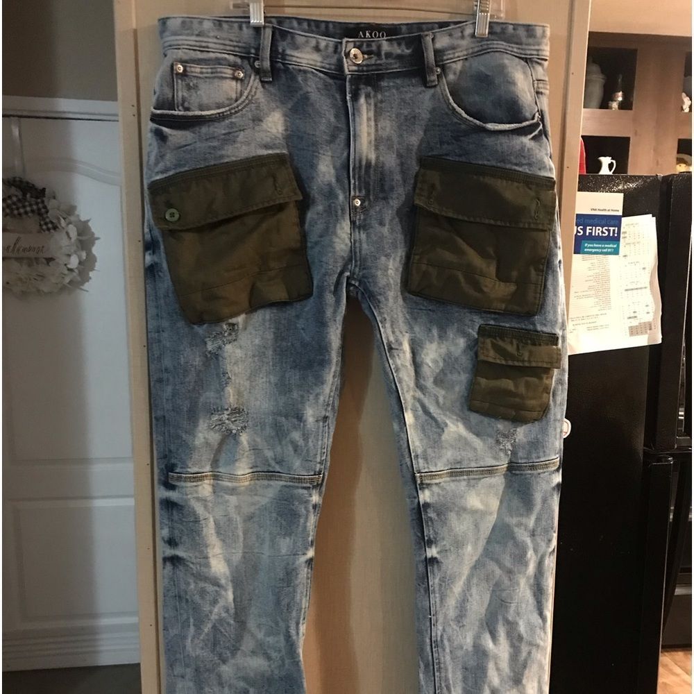 Akoo Mens jeans size 40 green pockets
